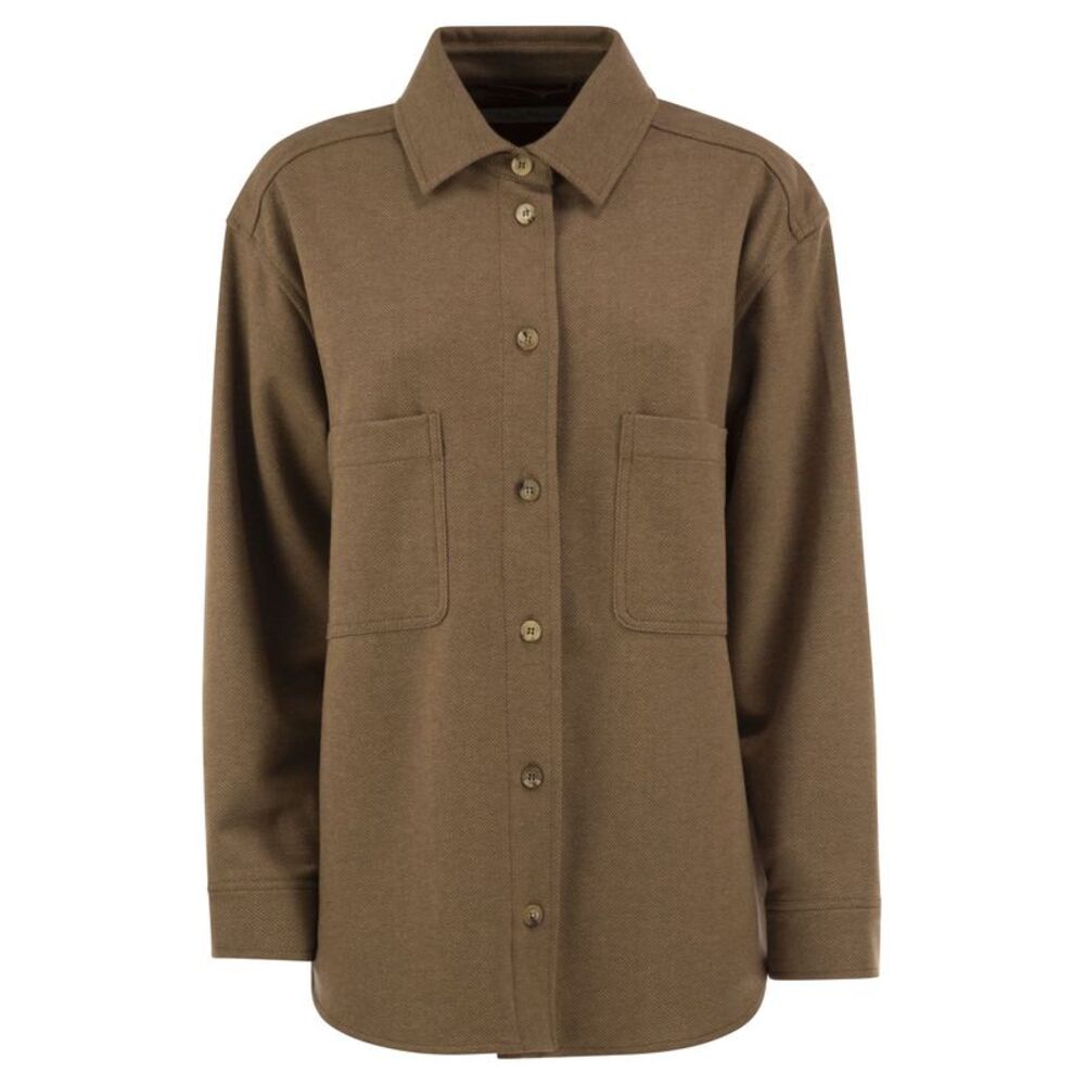Max Mara Women Mxmladino - Camel And Virgin Wool Overshirt